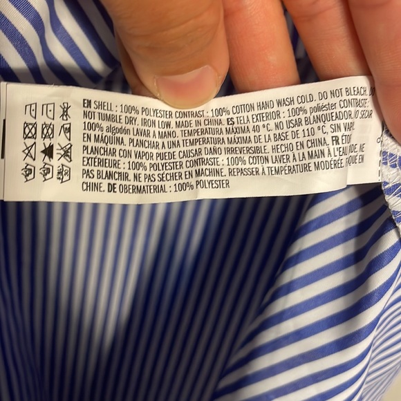 NWT English Factory Blouse Blue White Sleeveless Top Small Equestrian - Picture 10 of 10